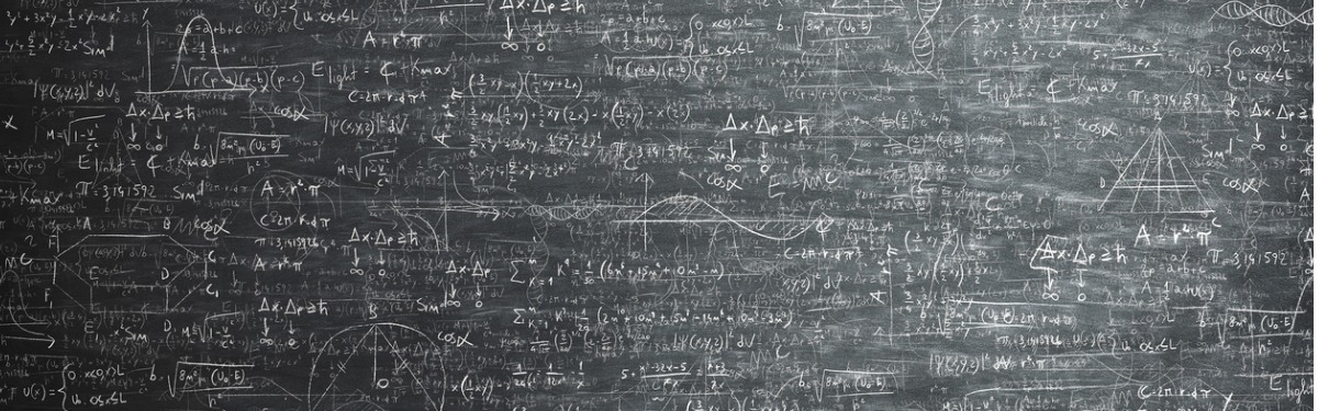 A chalkboard full of math equations