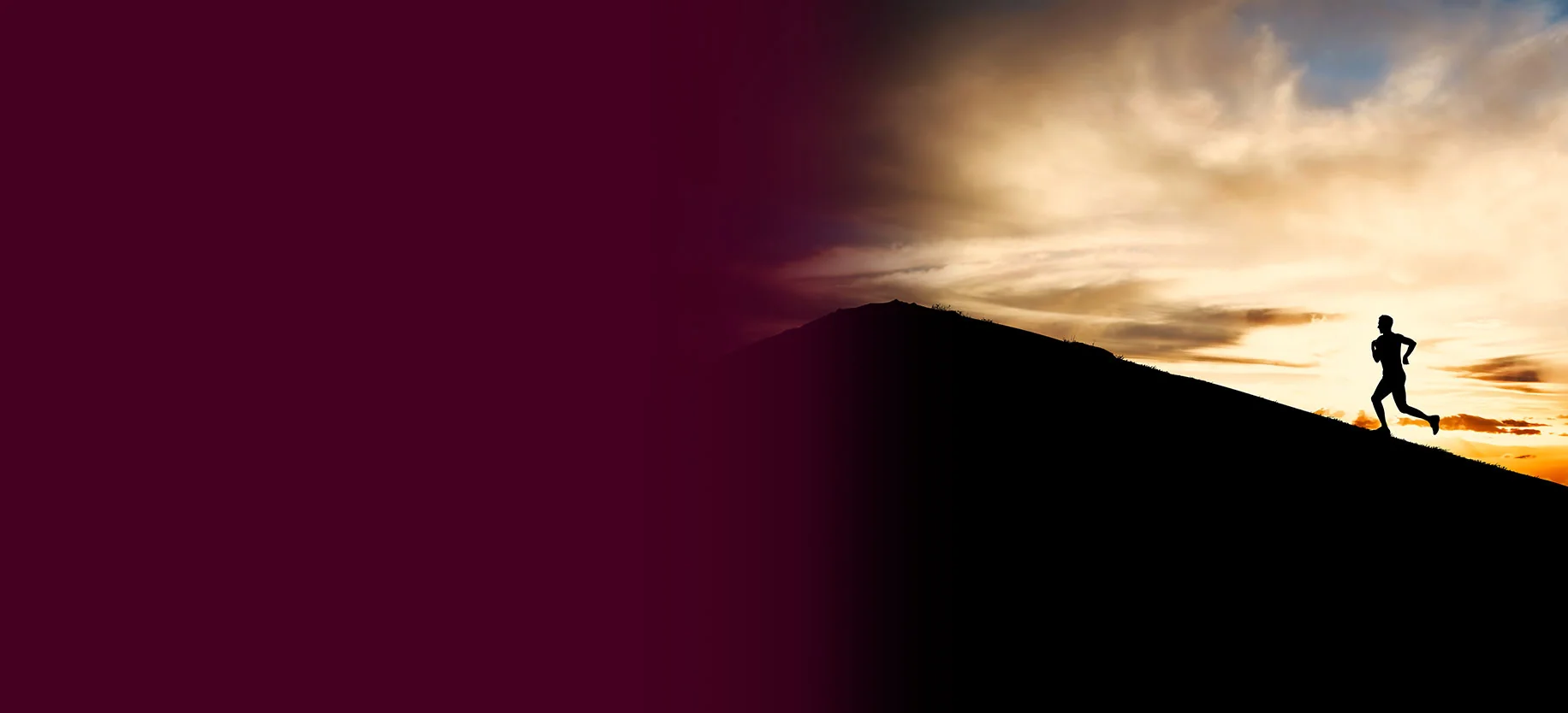 A person running up a mountain