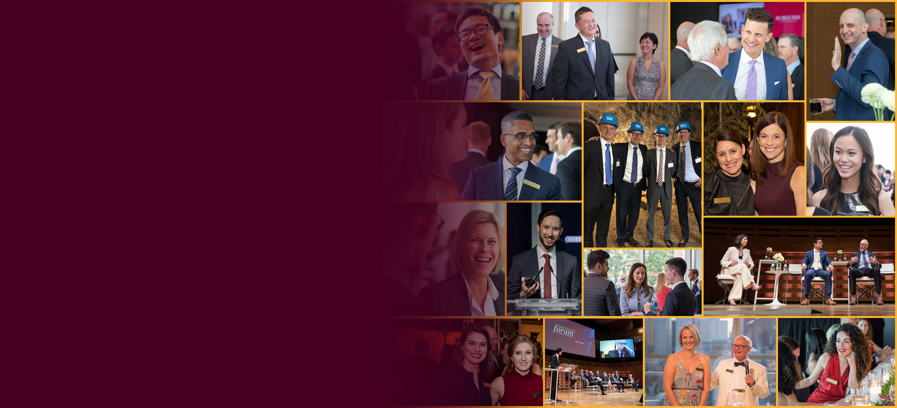 Burgundy team members at various events