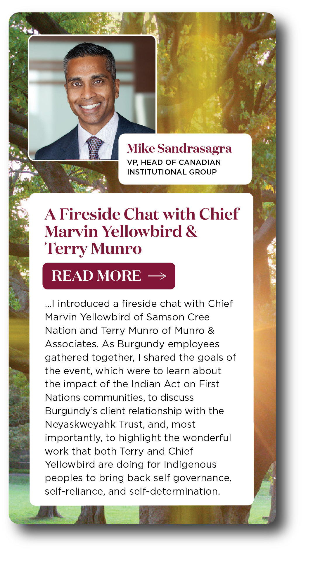 Button-A Fireside Chat with Chief Marvin Yellowbird Terry Munro-Read More