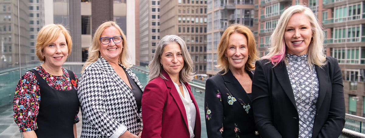 Deborah Gillis, Teresa Vasilopoulos, Angela Bhutani, Sandi Treliving, Juliana Sprott