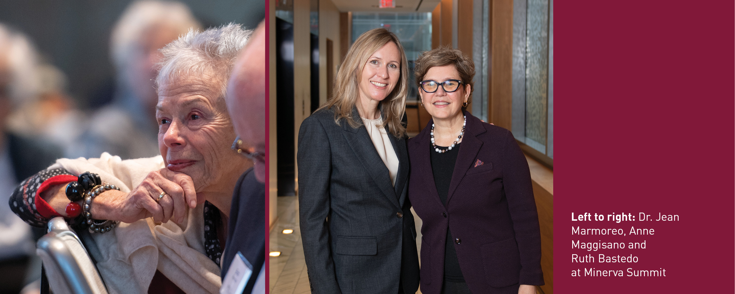Dr. Jean Marmoreo, Anne Maggisano and Ruth Bastedo at Minerva Summit