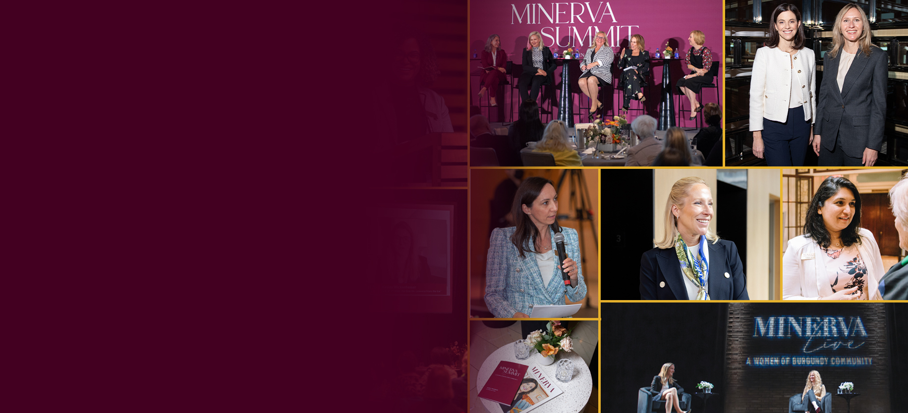 Collage of photos from the women of burgundy community