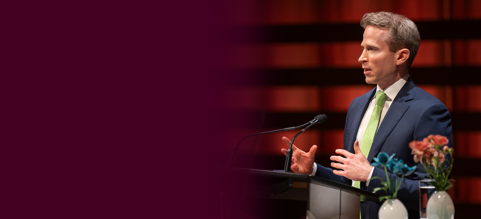 Doug Winslow on stage at the 2024 Burgundy Forum