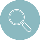 Icon depicting a magnifying glass